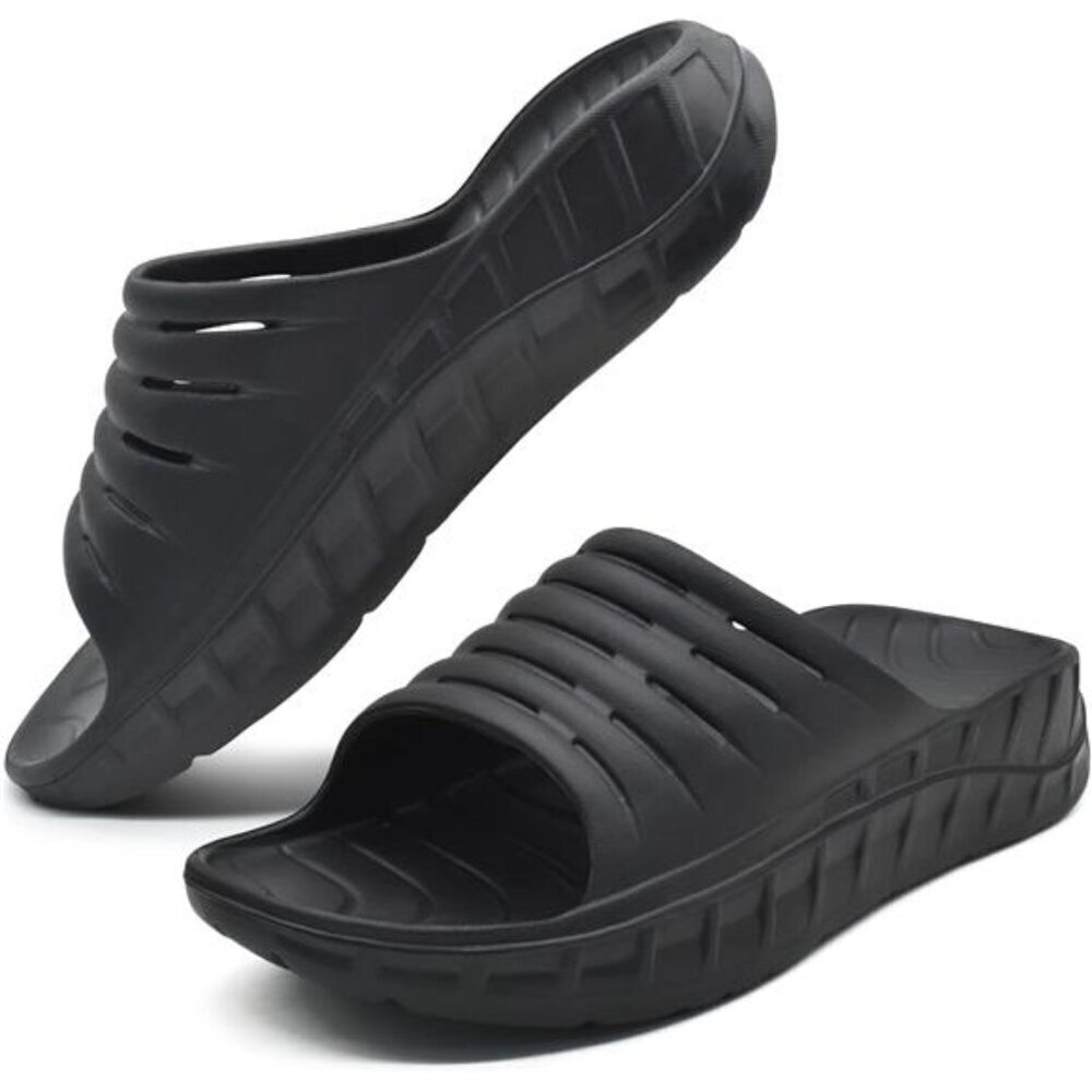 Mens Sport Recovery Sandals Plantar Fasciitis Thick Cushion Slides Sandals